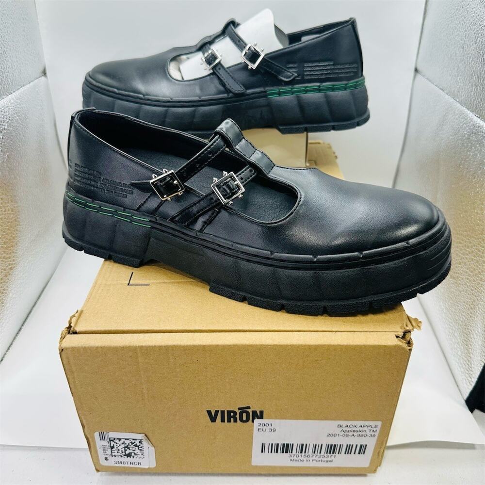 VIRON Mary Jane Platform Shoes Womens US 8 EU 39 Black Chunky Lug Sole